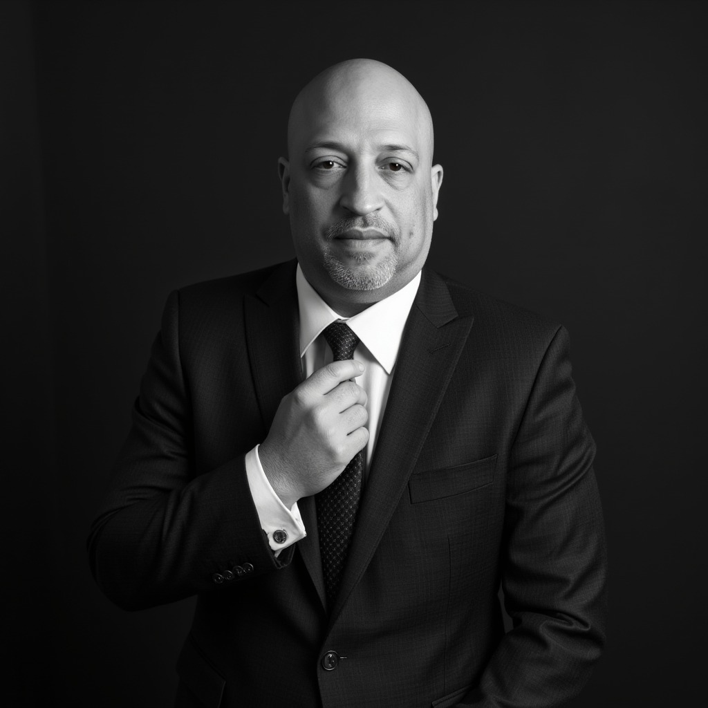 Angel Barbosa black and white headshot – Contact Page